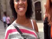 Ebony Babe And A White Chick Convinced To 