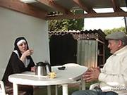 Young French Nun Sodomized In Threesome With Papy Voyeur