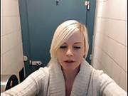 British Camgirl Cums In Public Bathroom