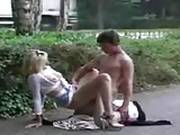 Blonde Chick Fucked In The Parking Lot