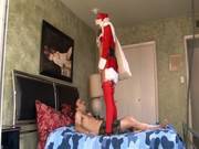 Christmas Sex In Red Lingerie With A Sexy 