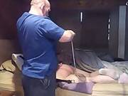 Naughty Girl Gets Strap And Enema