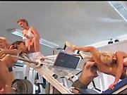 Lesbians Orgy In Gym