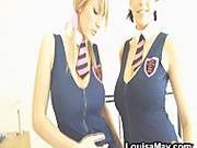 Horny Lesbian Teens Teasing And Spanking On The Bed