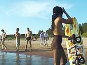Candid Nude Nudist Teenager Butt On The Public Beach