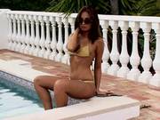 Alluring Lauren May Is A Tease In A Gold Bikini