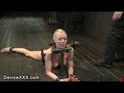 Blonde Strapped To A Post Gets Vibed