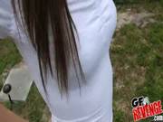 College Girl Fucks Boyfriend In An Open Tent Outside