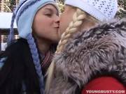 Busty Lesbian Yvone Plays With A Lesbian