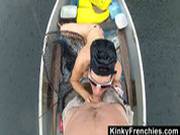 Bianca French Blowjob Under The Rain On The Lake