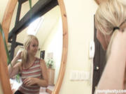 Stacked Young Blonde Fingers Herself