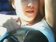 Sexy Babe Gives Headjob In Her Car In Home Movie