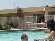 Goth Pornstar Licked By A Lesbian In The Pool