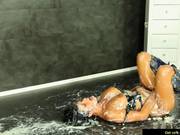 Cumshot Loving Raven Gets Wet And Messy With Bukkake