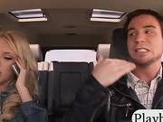 Hitch Hiker Babe Pounded In The Backseat Of The Van