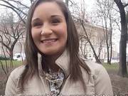 Big Boobs Amateur Brunette Eurobabe Drilled For Some Cash