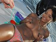 Fucking Tight Ebony Pussy On The Open Sea