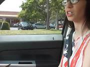 Amateur Teen Girl In Glasses Gets Railed In The Backseat