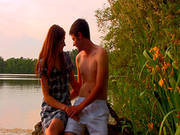Teen Receiving Hard Pleasure In Outdoor