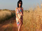 Hot Gal Poses In Sexy Outdoor