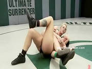 Blonde With Big Eyes Fights Lesbian Brunette Both Almost Naked W