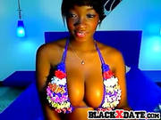 Stunning Ebony Babe With Huge Tits Teasing