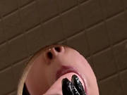Glamorous Clothed Babe Suck Plastic Cock And Gets Bukkake In Glo