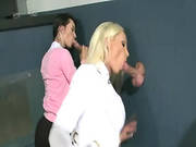 Hungry Milfs Suck Cock Through Wall And Cant Get Enough