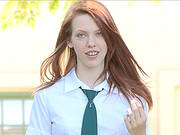 Naughty Lacie Takes Off Panties And Flashes Pussy