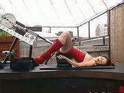 Justine Joli Gets Her Vag Drilled By A Fucking Machine Outdoors
