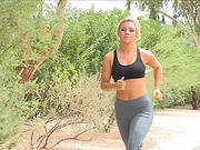 Blonde Sports Girl Gets Dirty During Her Daily Workout In The Outdoors