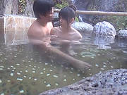 Horny Asian Teen Enjoys A Warm Bath With A Horny Male.
