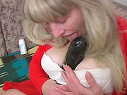 Busty Chick Milak Is Pro In Pleasing Her Cunt With A Dildo