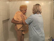 Obese Granny Hermine Touchy Body Rubdown In Bath
