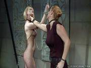 Kinky Lezzies In Fishnet Body Stockings Have Bdsm Fantasy