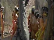 Turned On Hot Naked Lezzies Enjoy Playing Paintball Naked