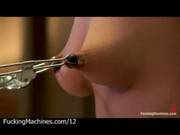 Tied Nipples Blonde Fucks Sybian