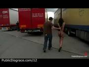 Bound Gagged Babe Exposed To Truckers