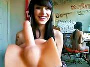 Juicy Wet Pussy Rides Dildo