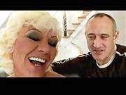 Shaggy Granny With Male Pornstar