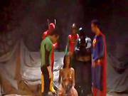 Cosplay Wonder Woman Does Blowbang With Her Super Friends