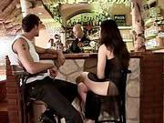 Hot German Brunette Babe Threesome In A Bar