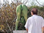 Cosplay Porn: Public Painted Statue Fuck Part 1