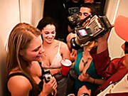 Wild And Drunk Student Chics Show Off Their Jugs And Asses During Party