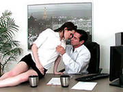 Horny Secretary Seduces Her Boss In The Office And Gives Him Hot Blowjob