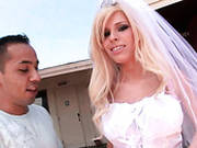 Horny Blond Bride Kenzi Marie Poses Upskirt To Win A Strong Dick For Sex