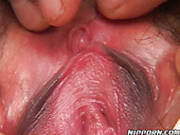Cute Japanese Girl Shows Her Pussy Close-up In Threesome