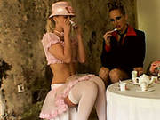 Blonde Teeny Chick Is Seduced For Lesbo By Horny Milf