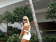 Kinky Dude Enjoys Watching A Fuckable Blond Babe Posing In Bikini