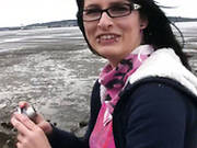 Kinky Girl And Her Bf Are Chilling By The Sea Shore